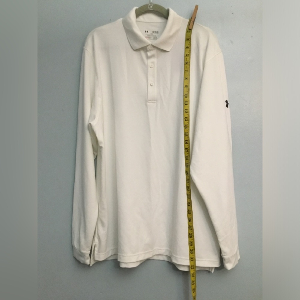 Under Armour Men's White Long Sleeve Performance Polo